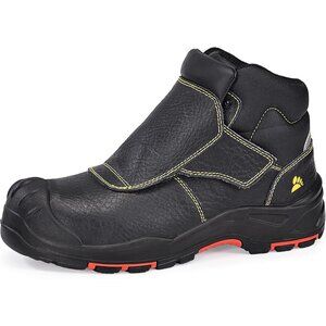 Men's Black Synthetic Rubber Composite Toe Safety Fire Resistant Welding Boots